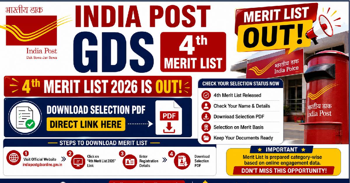 India Post GDS 4th Merit List 2026 OUT PDF Download